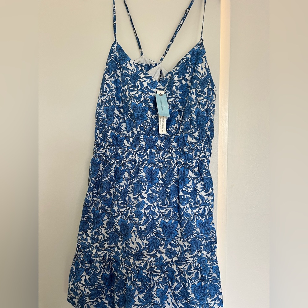 Anthropologie blue and white flowered dress